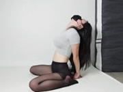 爆款身材韓國口罩妹真空瑜伽練習小翘臀很誘惑